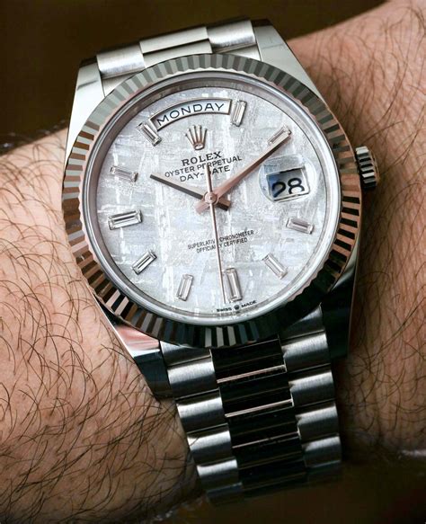 rolex day date white gold|rolex day date 40mm price.